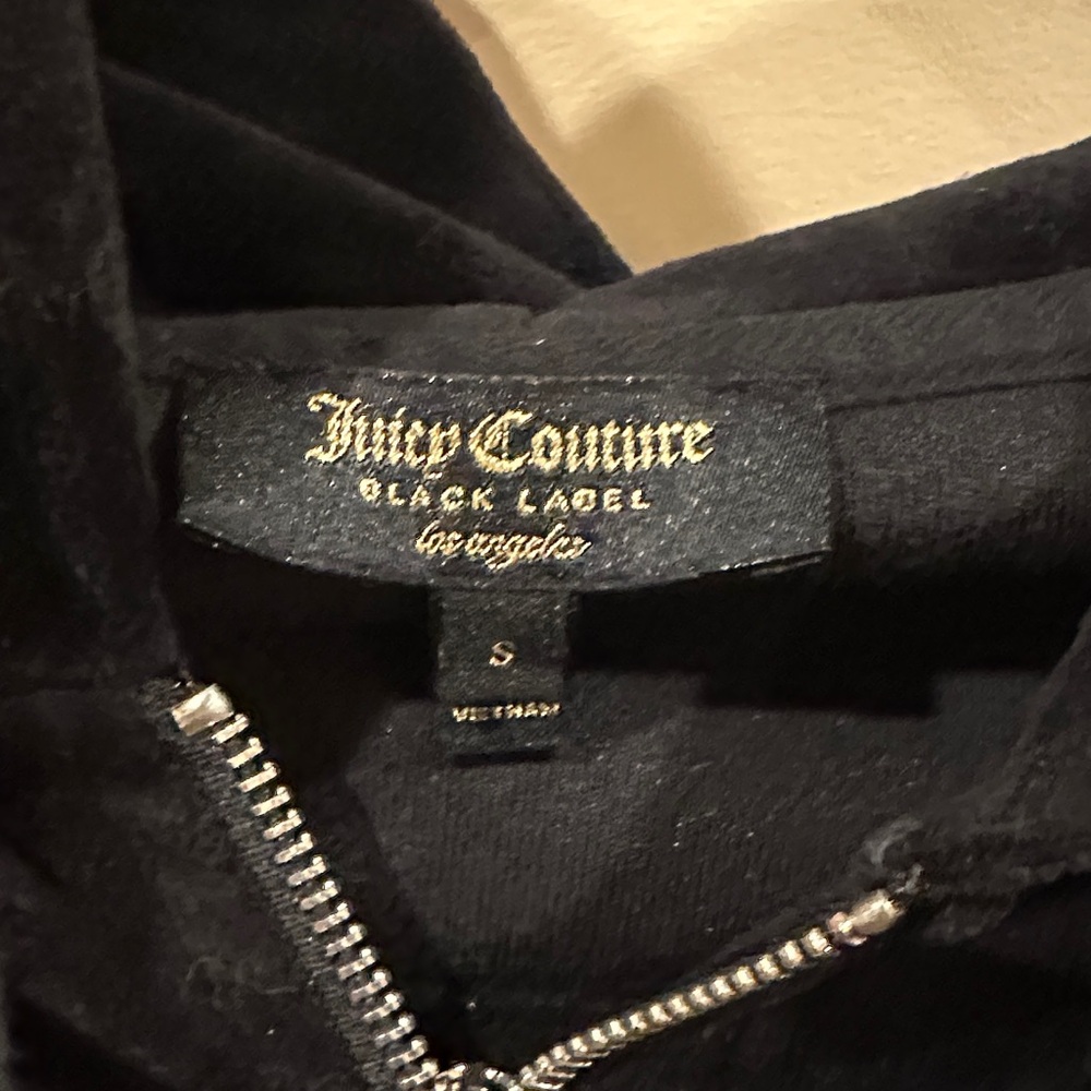 Juicy Couture Black and White Hoodie Sweater - Picture 2 of 7